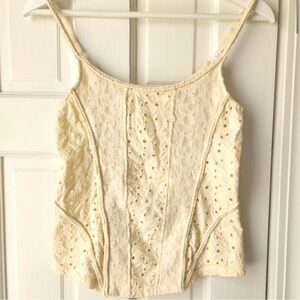 Free people cream lace tank size xs